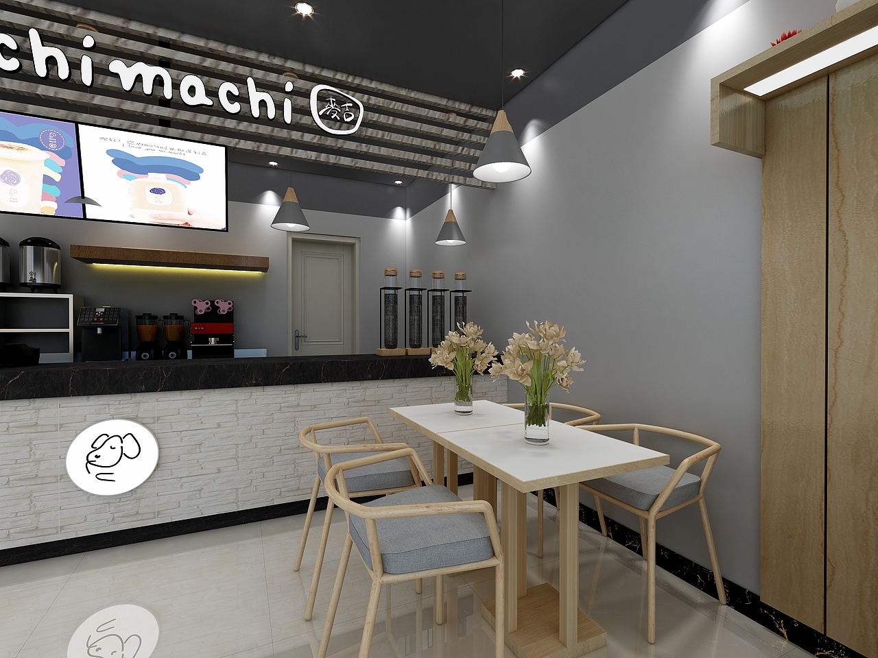 奶茶店装修效果图