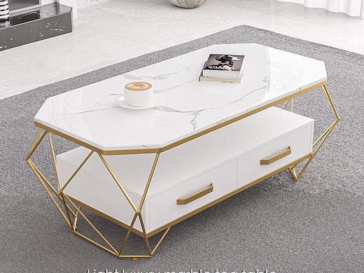 轻奢大理石茶几一组