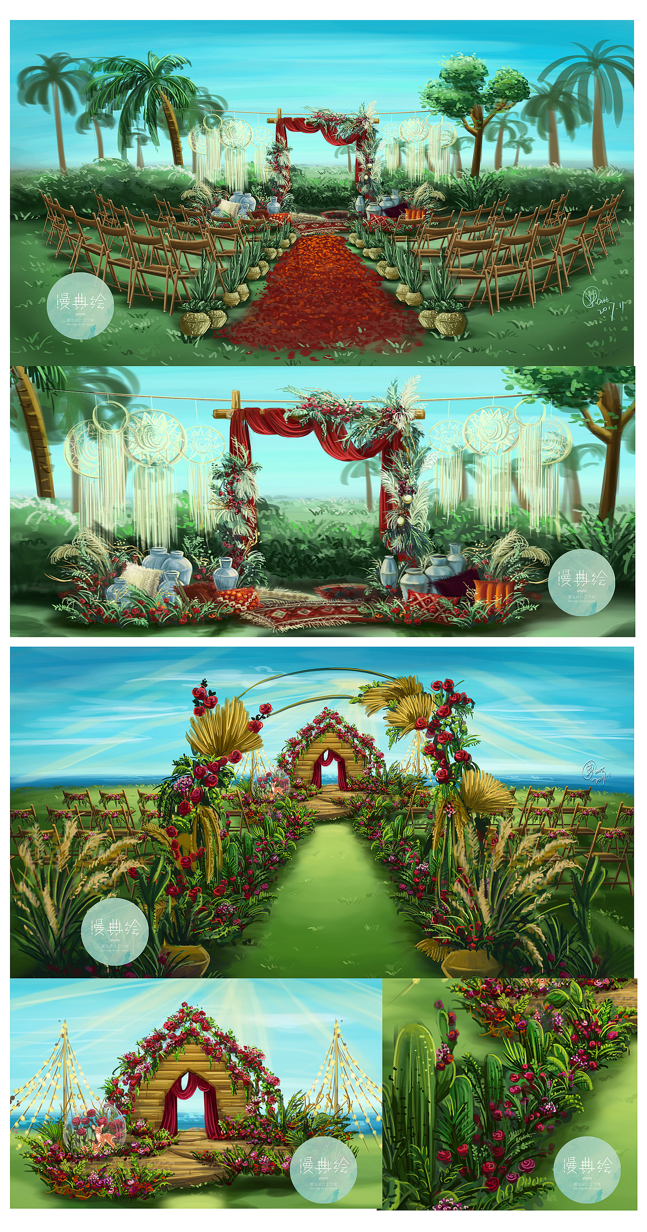 近期婚礼手绘作品（图ZMTA1NzI3NTA0） - 舞台美术 - 站酷设计师杨典典原创素材 - 站酷ZCOOL