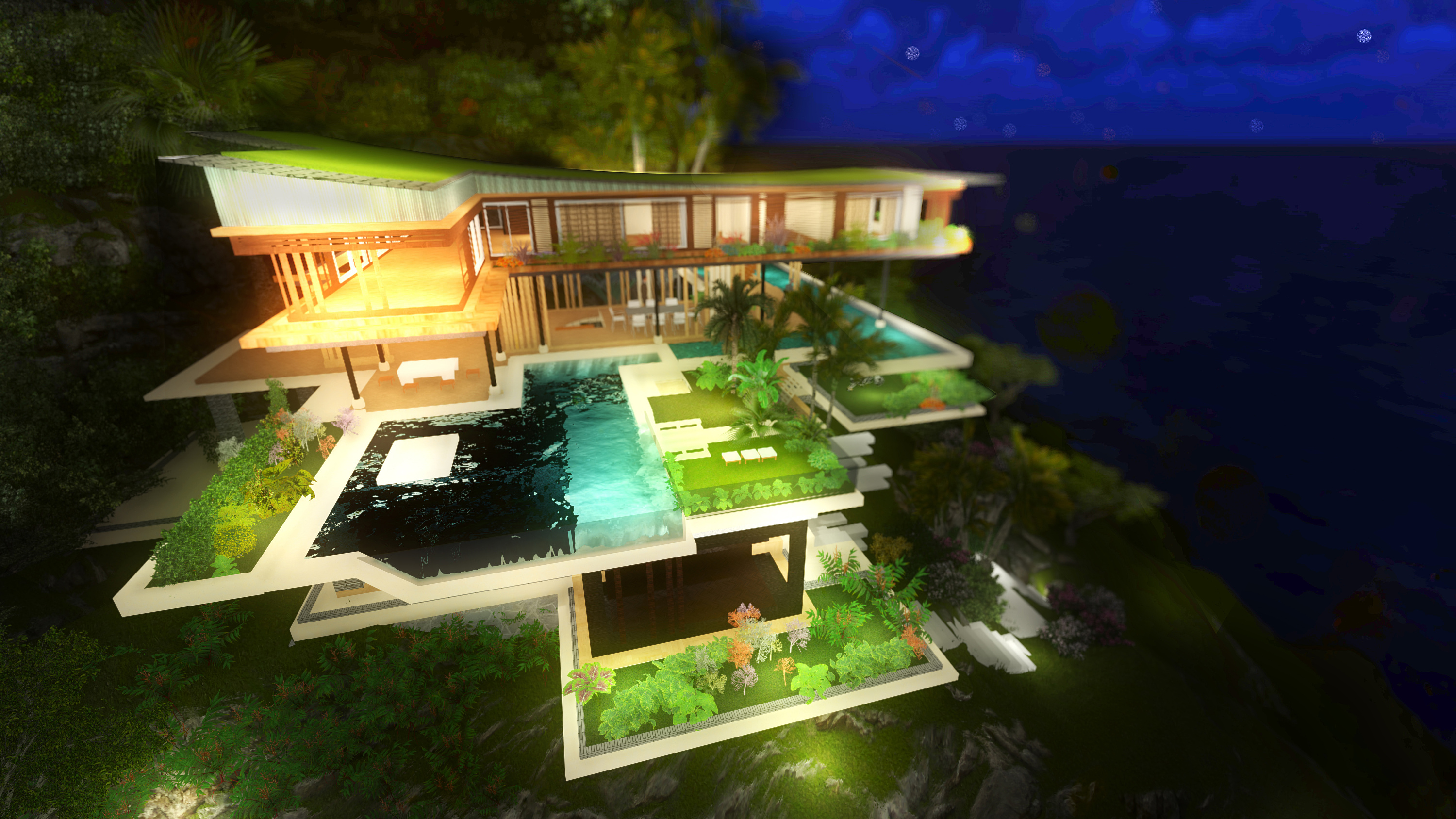 建筑设计—海岛别墅|空间|建筑设计|鸟瞰 - 原创作品 - 站酷 (ZCOOL)