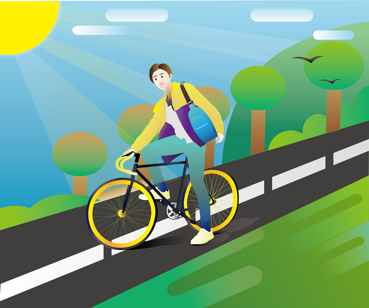 扁平化绘制|插画|插画习作|小青青羊 - 原创作品 - 站酷 (zcool)