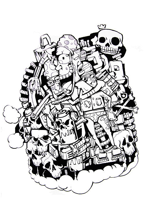 威公头吴智威--黑白纸面涂鸦系列