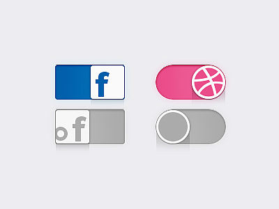 两组按钮的开关（facebook&dribbble）