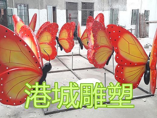 网红热门景点雕塑彩绘玻璃钢蝴蝶雕塑批发零售厂家