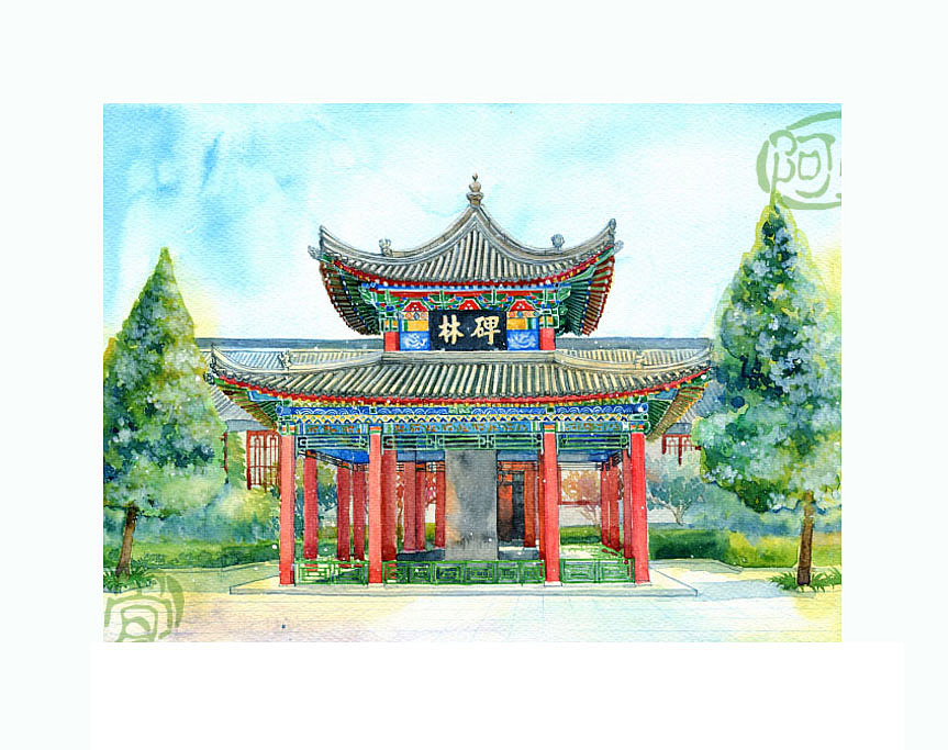 手绘城市系列——《陕西》（图ZMjI5OTcwNTY=） - 商业插画 - 站酷设计师阿骨AOKI原创素材 - 站酷ZCOOL