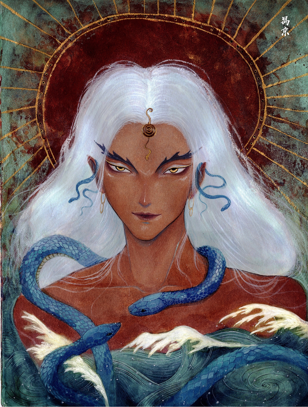 《山海经》系列之禺虢与禺京（图ZMTg1NzYzMTU2） - 商业插画 - 站酷设计师鹿溟山原创素材 - 站酷ZCOOL