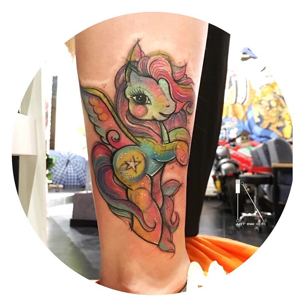 飞马纹身独角兽纹身马纹身刺青师大龙刺青