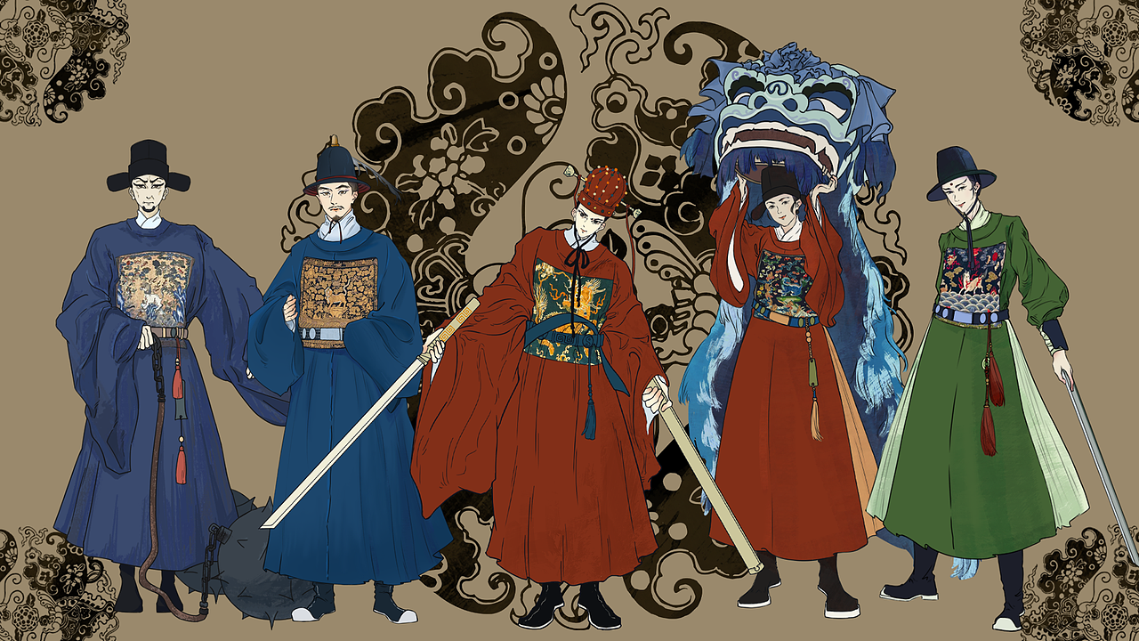 明朝官服插画设计