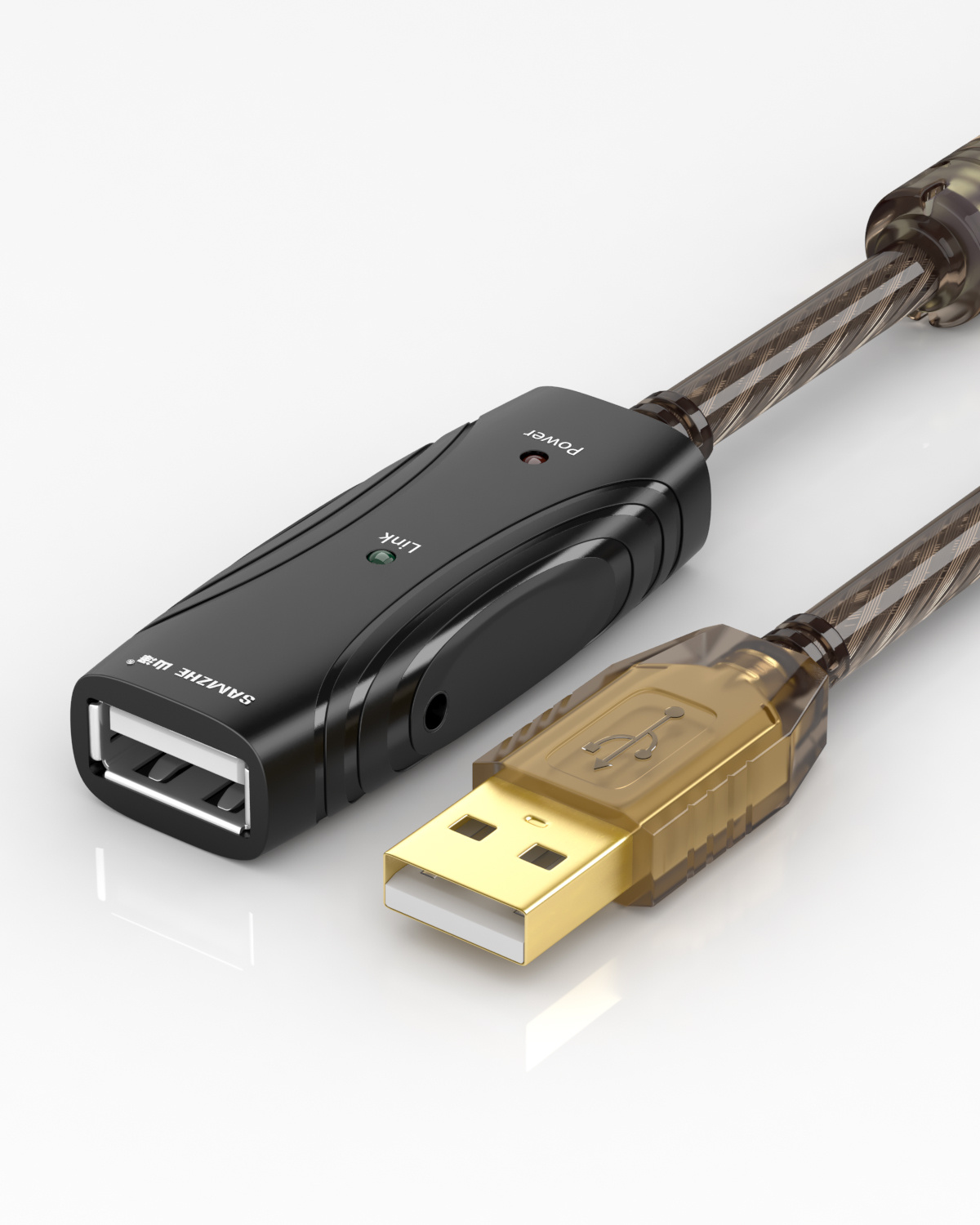 山泽(samzhe)usb延长器/公对母延长线usb2.