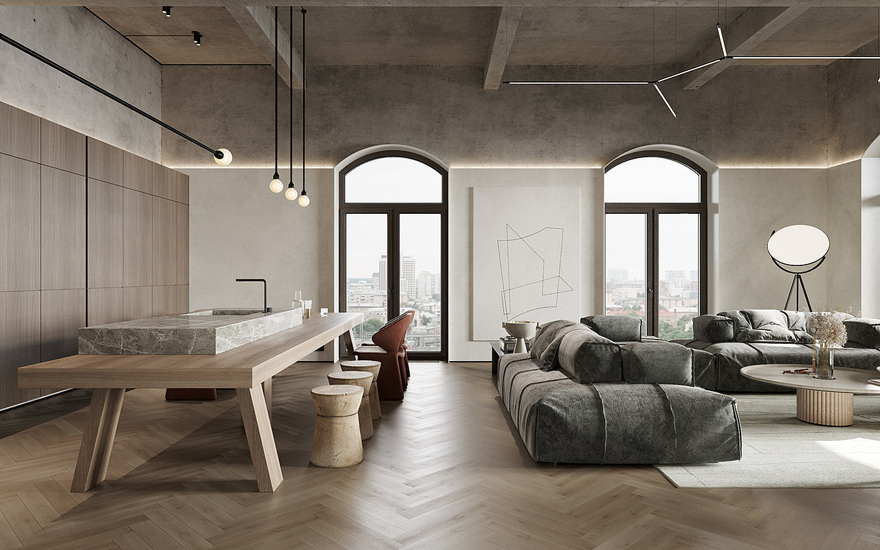 工业风格家装主要是采用黑白灰色系的