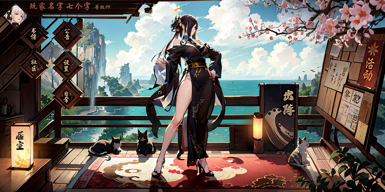 东亚风格融合场景的主界面