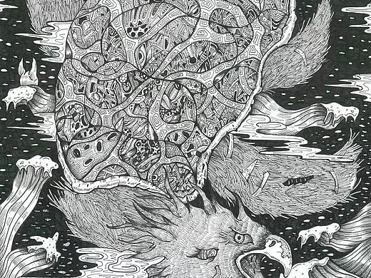 “山海一梦”系列插画设计（毕业设计）实物展示图。