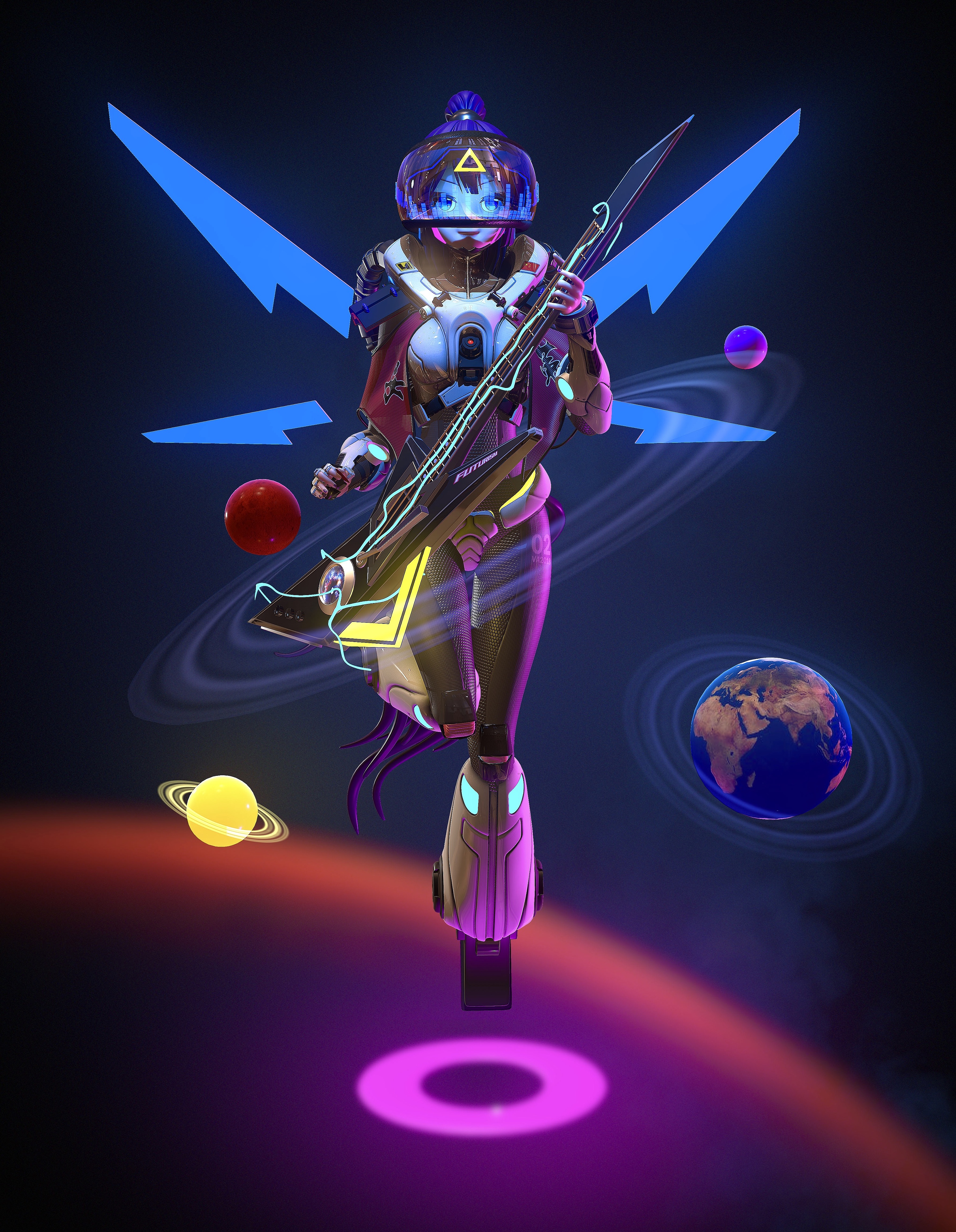 saberpunk赛博朋克-and2girls|三维|人物/生物|straightenup - 原创