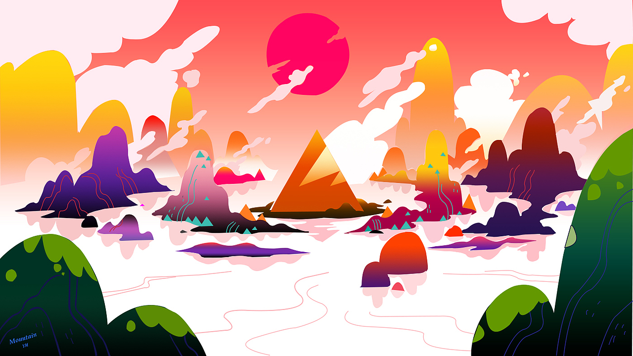 钢笔抠图之山水画