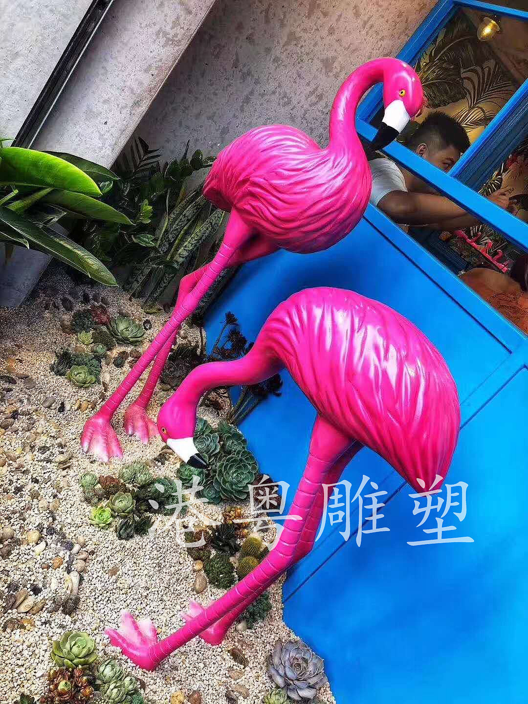 粉色少女玻璃钢丹顶鹤仙鹤店铺门口吉祥物雕塑树脂摆件（图ZMjMzNzQ1NzEy） - 雕塑 - 站酷设计师港粤雕塑艺术厂家原创素材 - 站酷ZCOOL