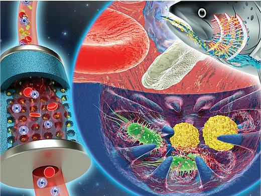 sci杂志封面配图设计中科幻彩科研绘图医学插画动画