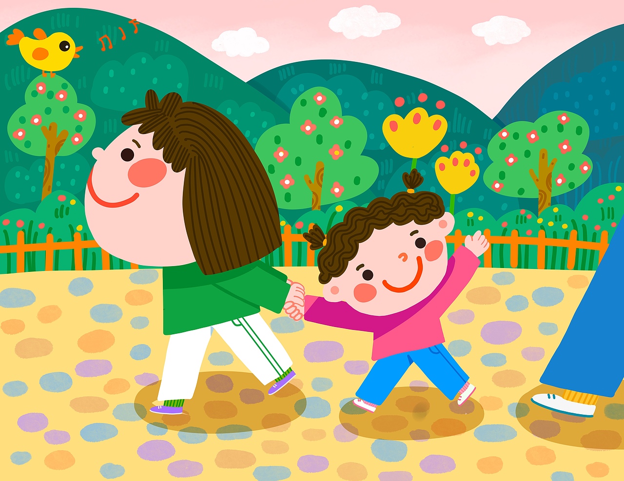 姐妹日常（图ZMzcyMzkzMjU2） - 儿童插画 - 站酷设计师洛洛画画原创素材 - 站酷ZCOOL