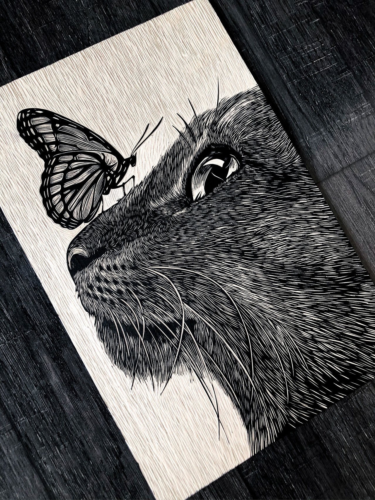 wu木刻手工坊材质:木板尺寸:45*30cm原图是参考一位站酷的盆友的手绘