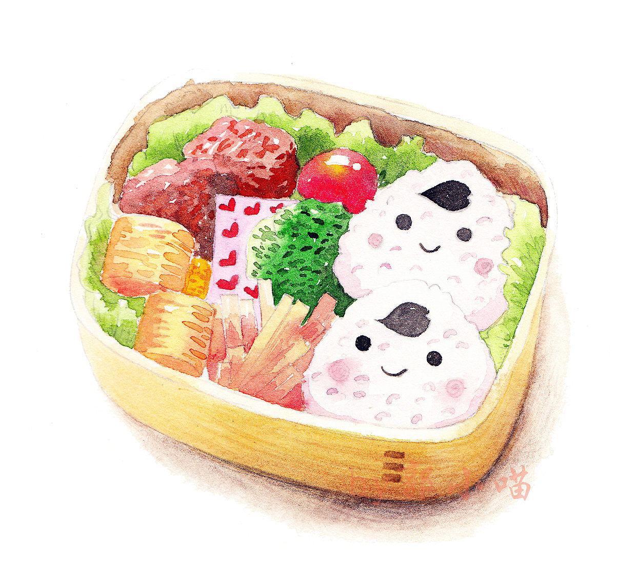 手绘水彩便当