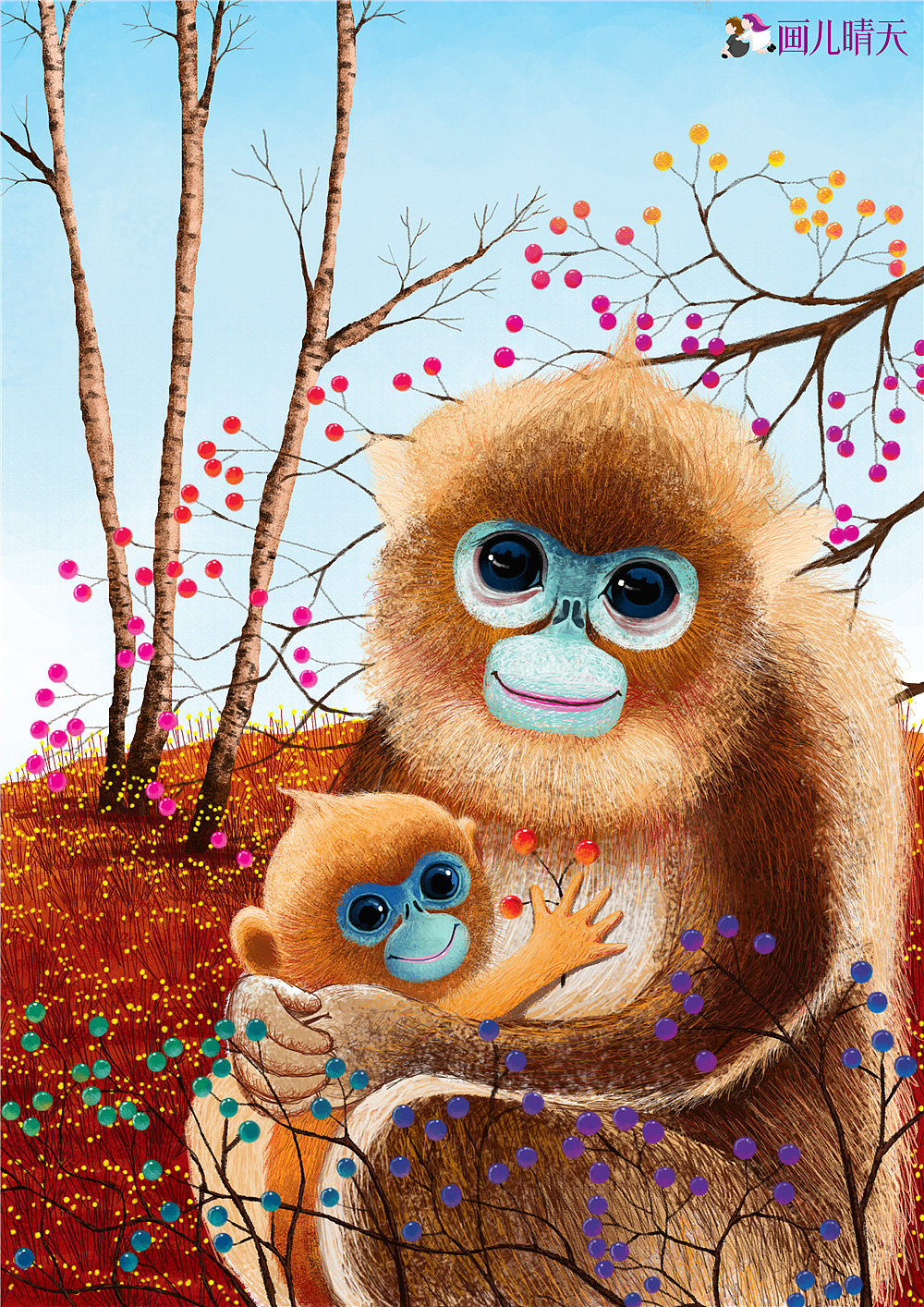 画儿晴天-王净净-插画作品 母亲节 父亲节 亲子插画作品