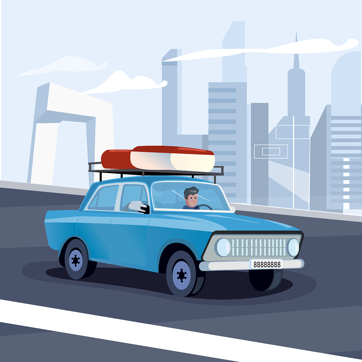 公路上的小车（图ZMTczMjM3Njcy） - 商业插画 - 站酷设计师画花乐乐原创素材 - 站酷ZCOOL