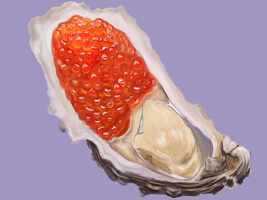 临摹生蚝鱼子酱照片