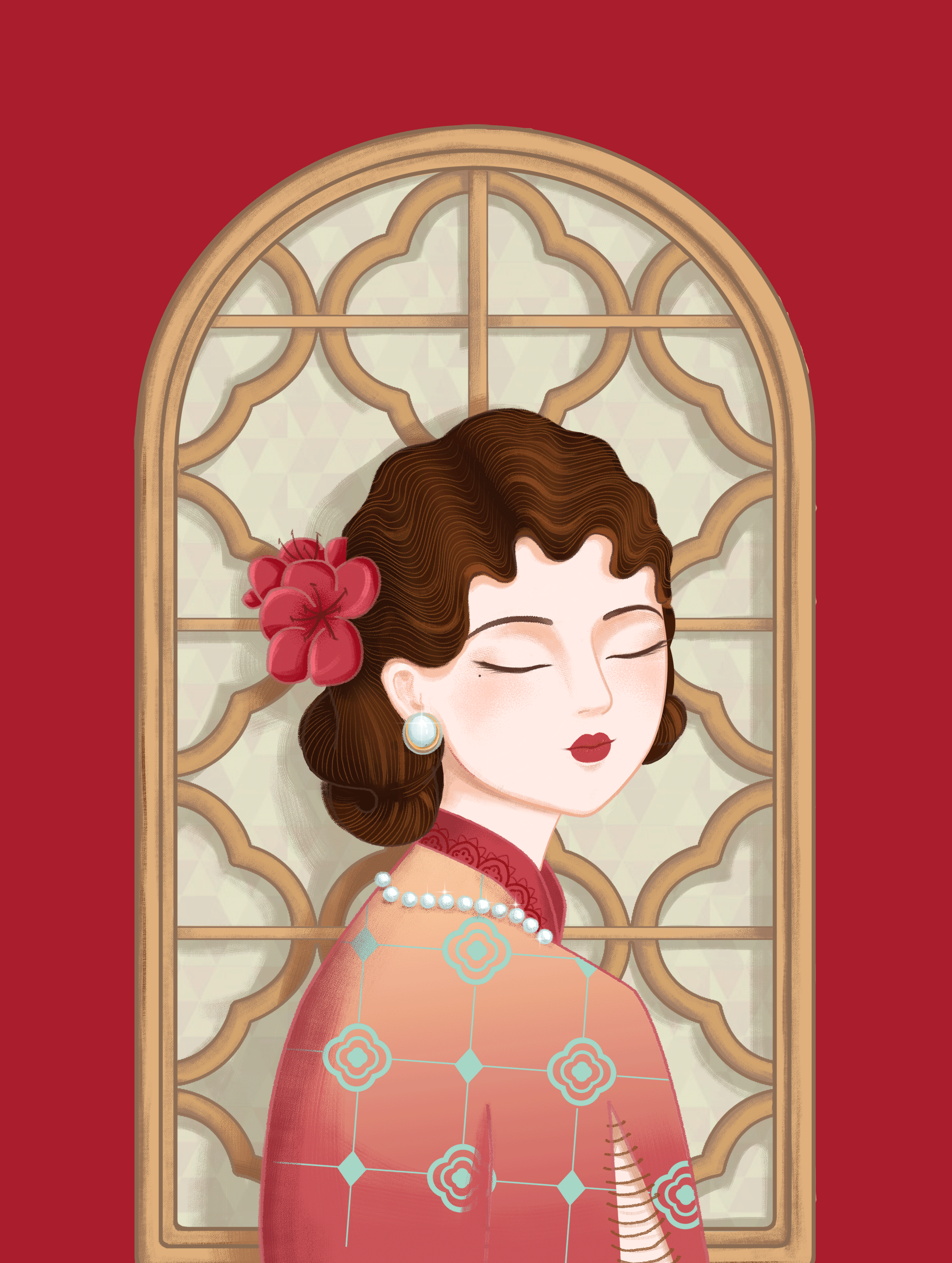 民国美女插画-中华米粉