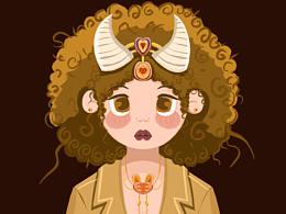 头像插画设计—白羊座