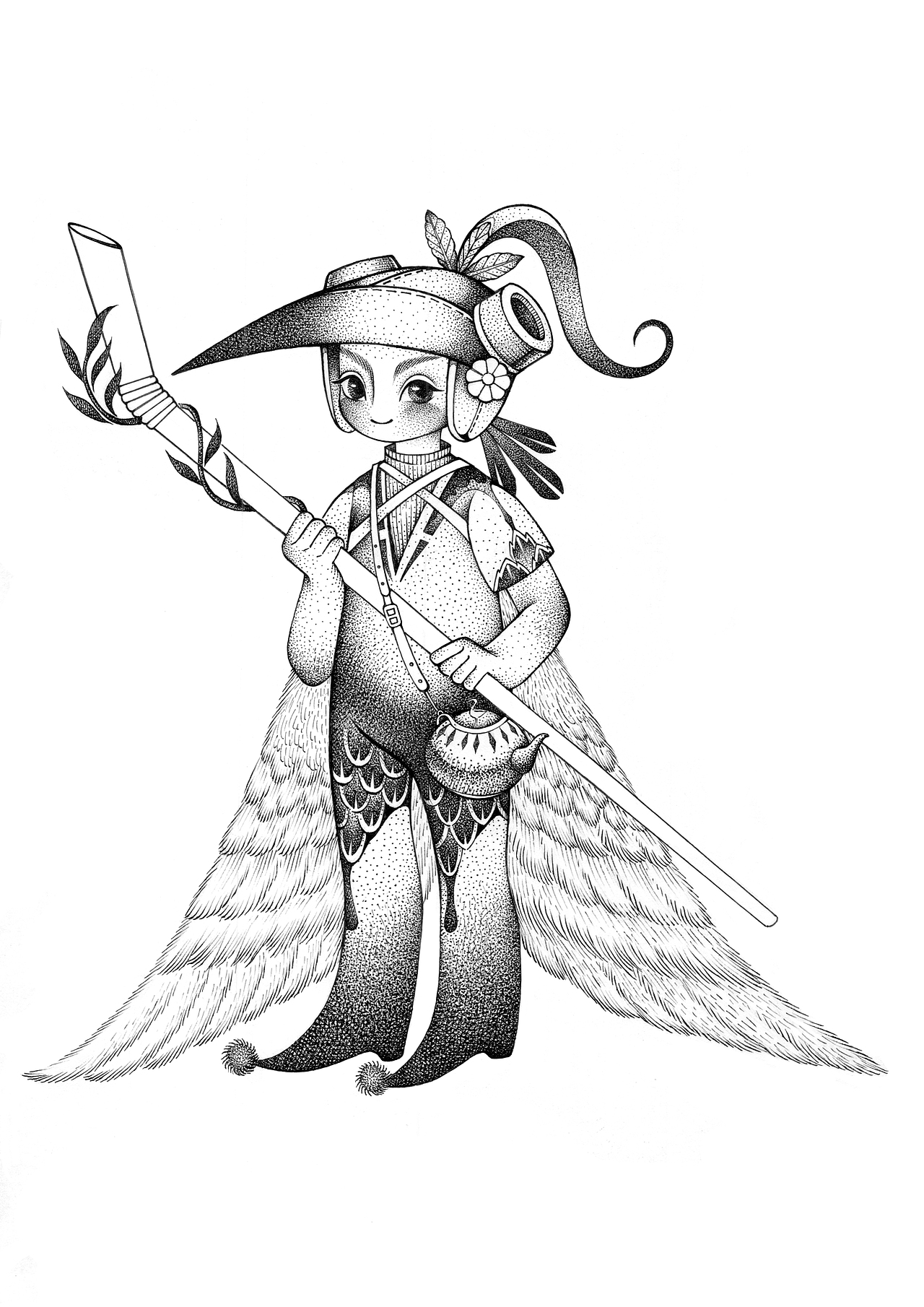 鹭小羽茶铺插画设计（图ZMjcwNzU4NTM2） - 商业插画 - 站酷设计师张贇ILLUSTRATION原创素材 - 站酷ZCOOL