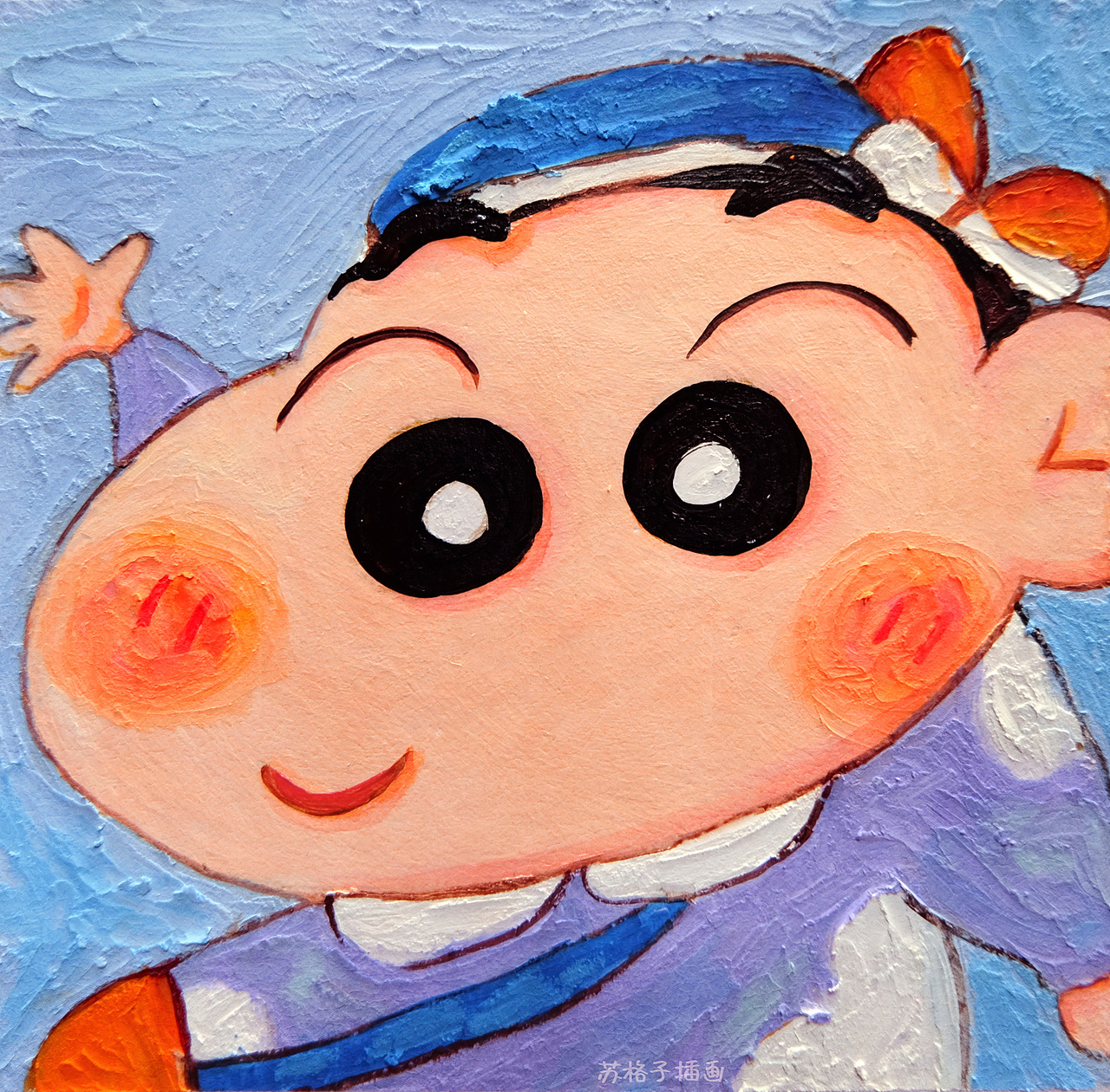 超可爱油画棒头像和插画集合