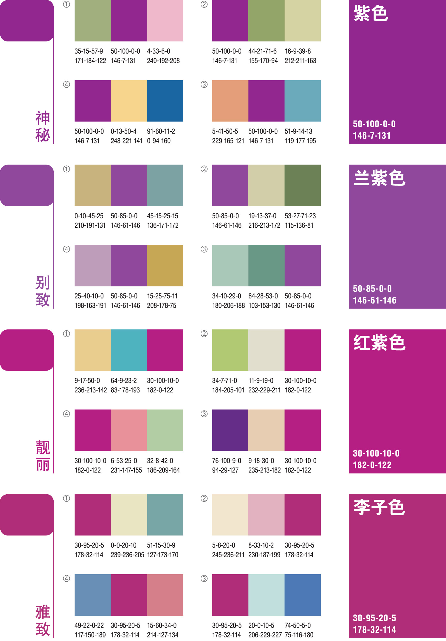 经典配色方案协调色紫色