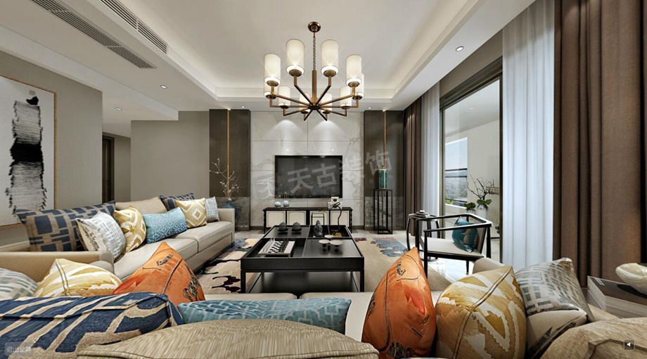 天古装饰设计师任俊,重庆大平层装修方案,新中式风格图