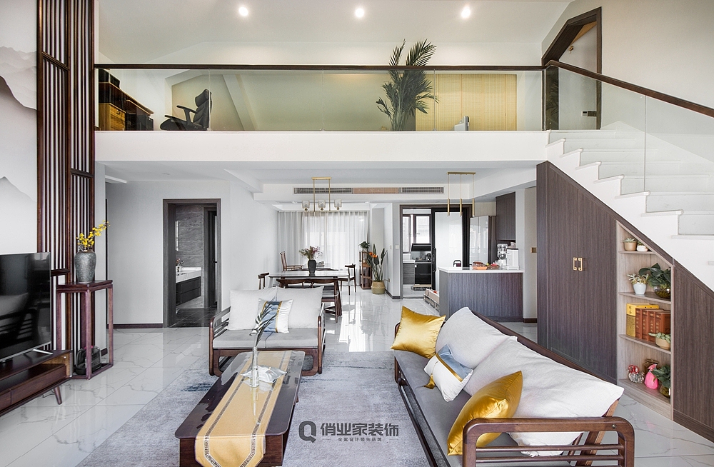 重庆俏业家装饰金科博翠山跃层中式风格装修设计