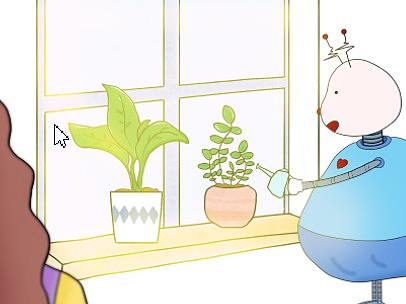 漫画《机器人萝蜜哦》第4话-养花
