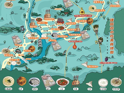 福州手绘地图食霸917吃货节