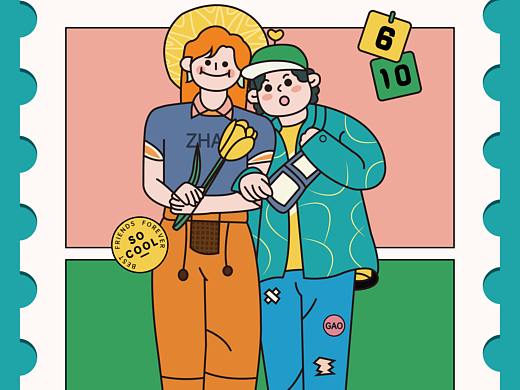 我和我的朋友（个人主页-ZNTMzNzgyMDg=） - 艺术插画 - 站酷设计师张那个菲原创素材 - 站酷ZCOOL