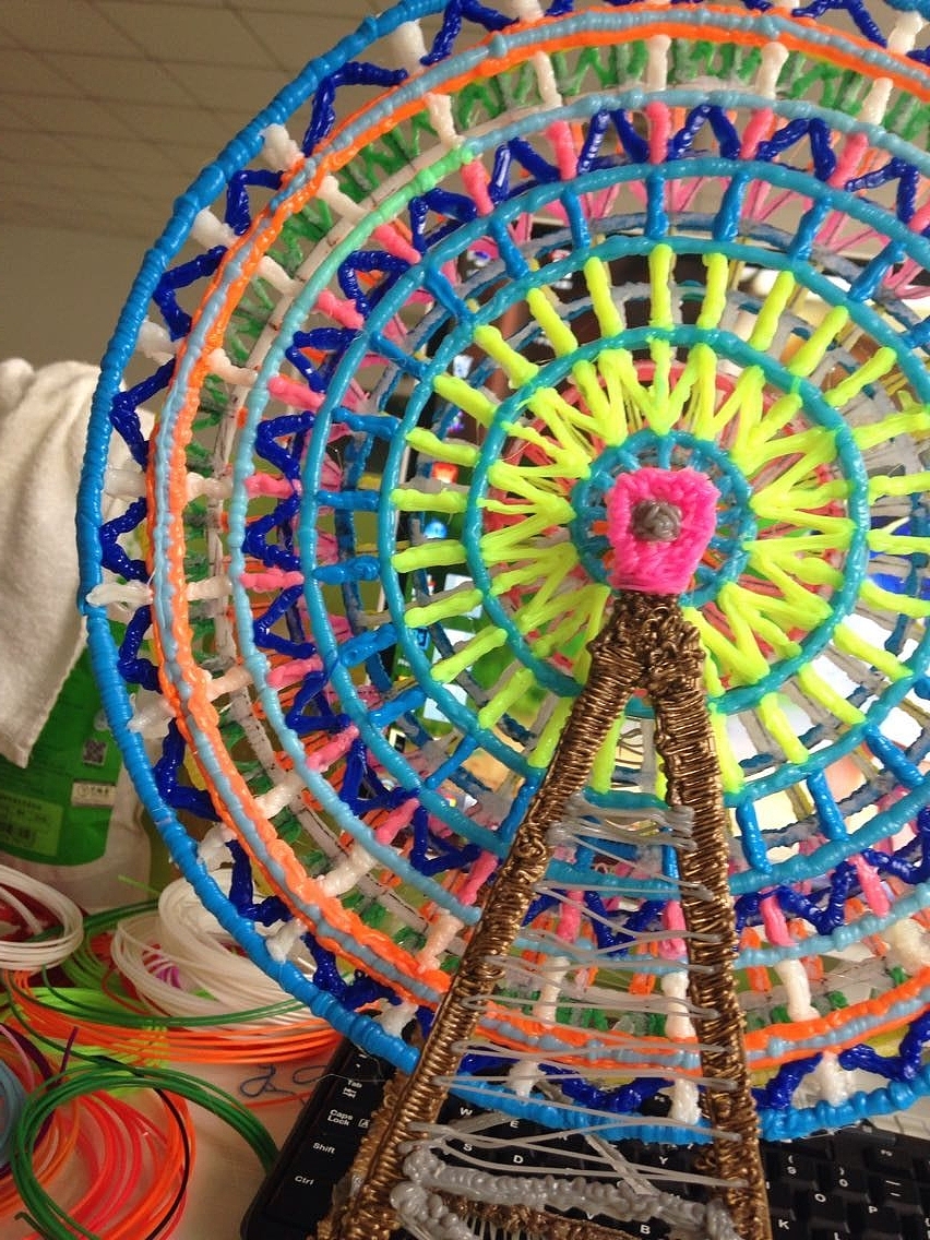 3d打印笔七彩摩天轮3d打印笔耗材3d模型作品