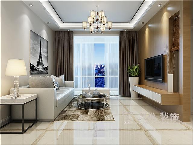 亚星锦绣山河130平三室装修现代简约风格装修样板间