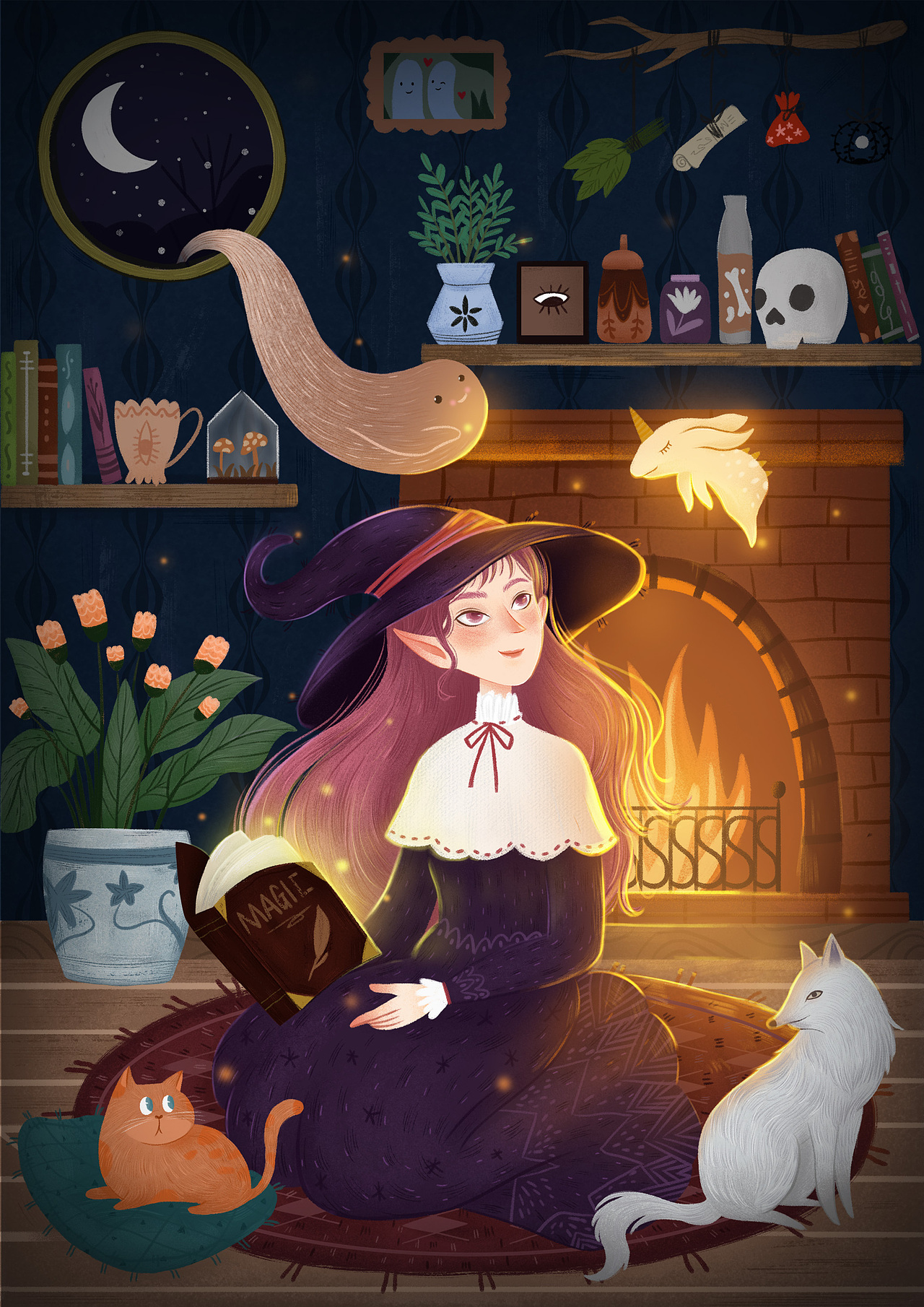 魔法女孩|插画|创作习作|damong_原创作品-站酷zcool