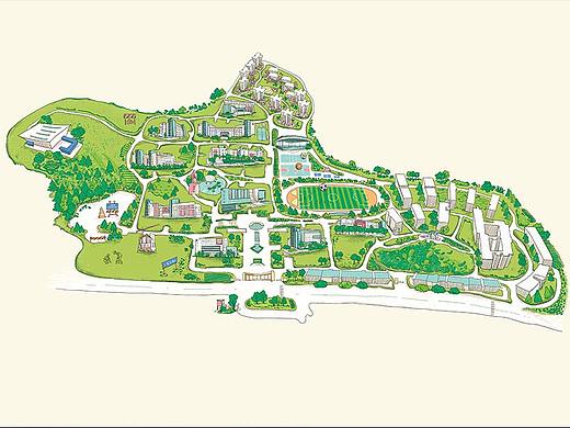 校园手绘地图初稿设计