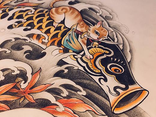 喵星人大战鲤鱼旗（个人主页-ZNDg3OTg2MzI=） - 艺术插画 - 站酷设计师关中书原创素材 - 站酷ZCOOL