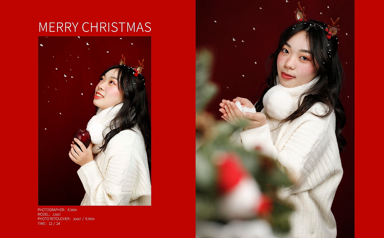 100元给插画师拍的圣诞照