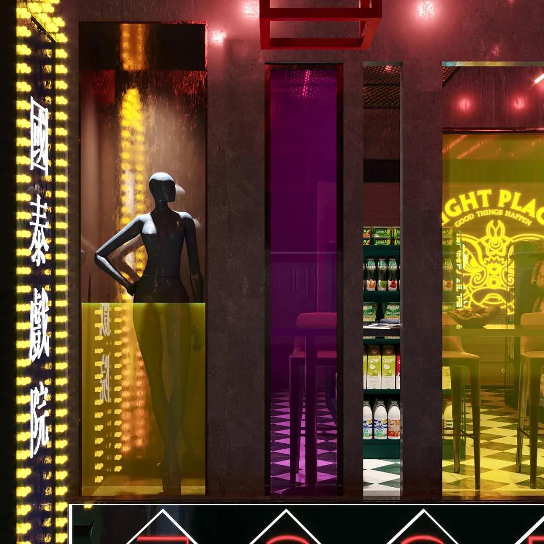 麻吉设计|赛博朋克——便利店效果图（图ZMjM4NjUwNjI0） - 家装设计 - 站酷设计师麻吉空间设计原创素材 - 站酷ZCOOL