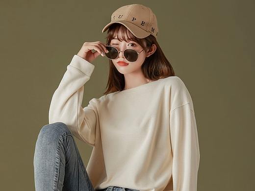 小亿卫衣T恤纯色底棚拍