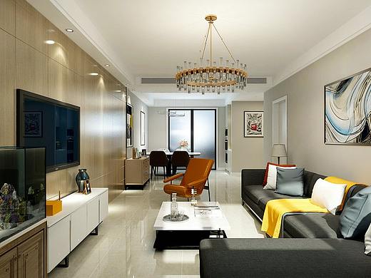 泰安装修福盈天际135m²现代风格装修效果图—马敏东