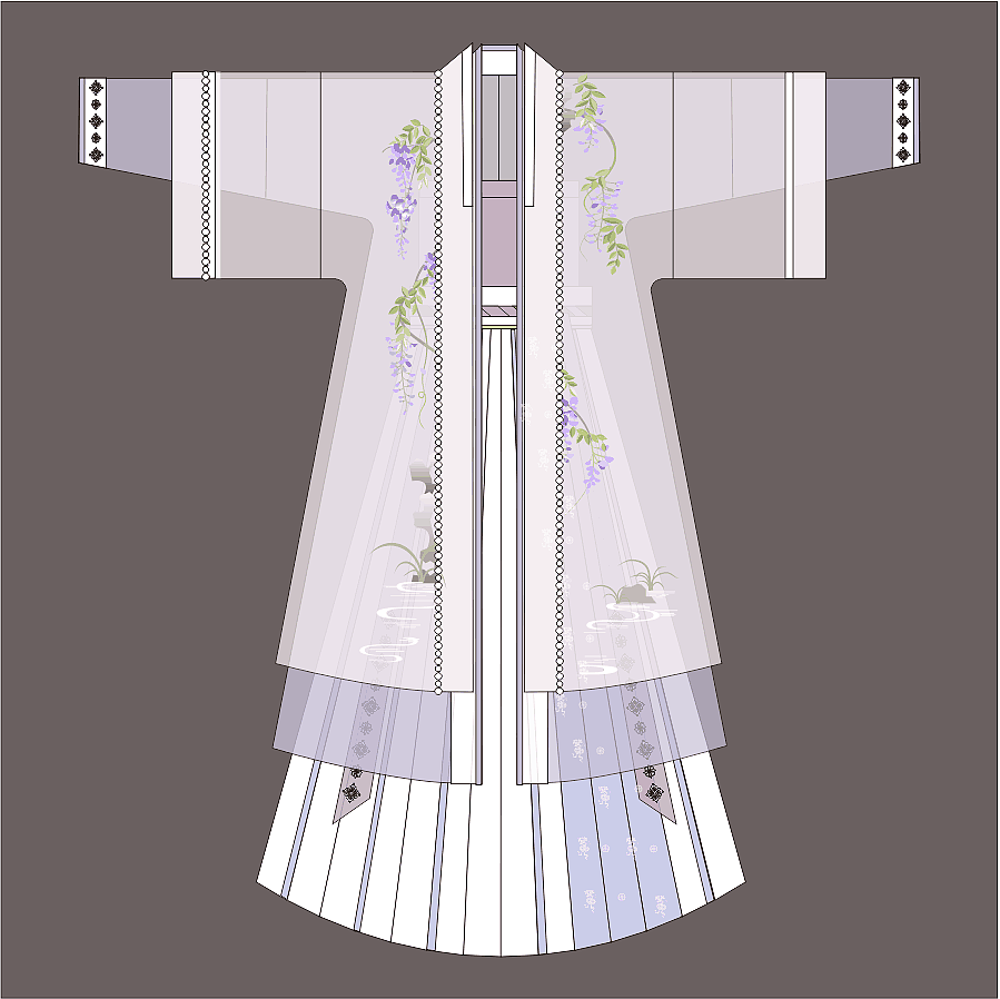 两套汉服的设计稿