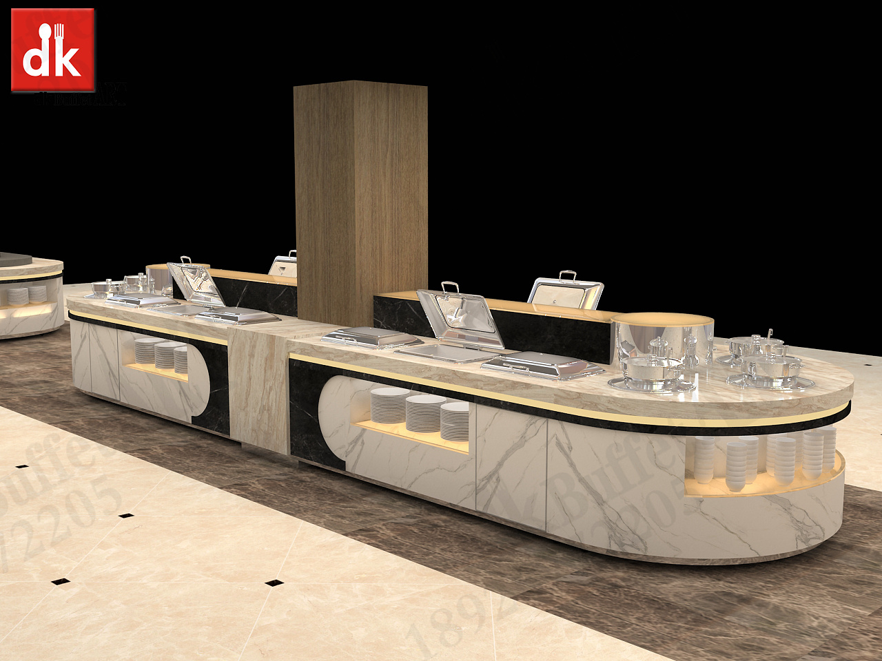 布菲台厂家 酒店自助餐台设计效果图 机关单位食堂餐台