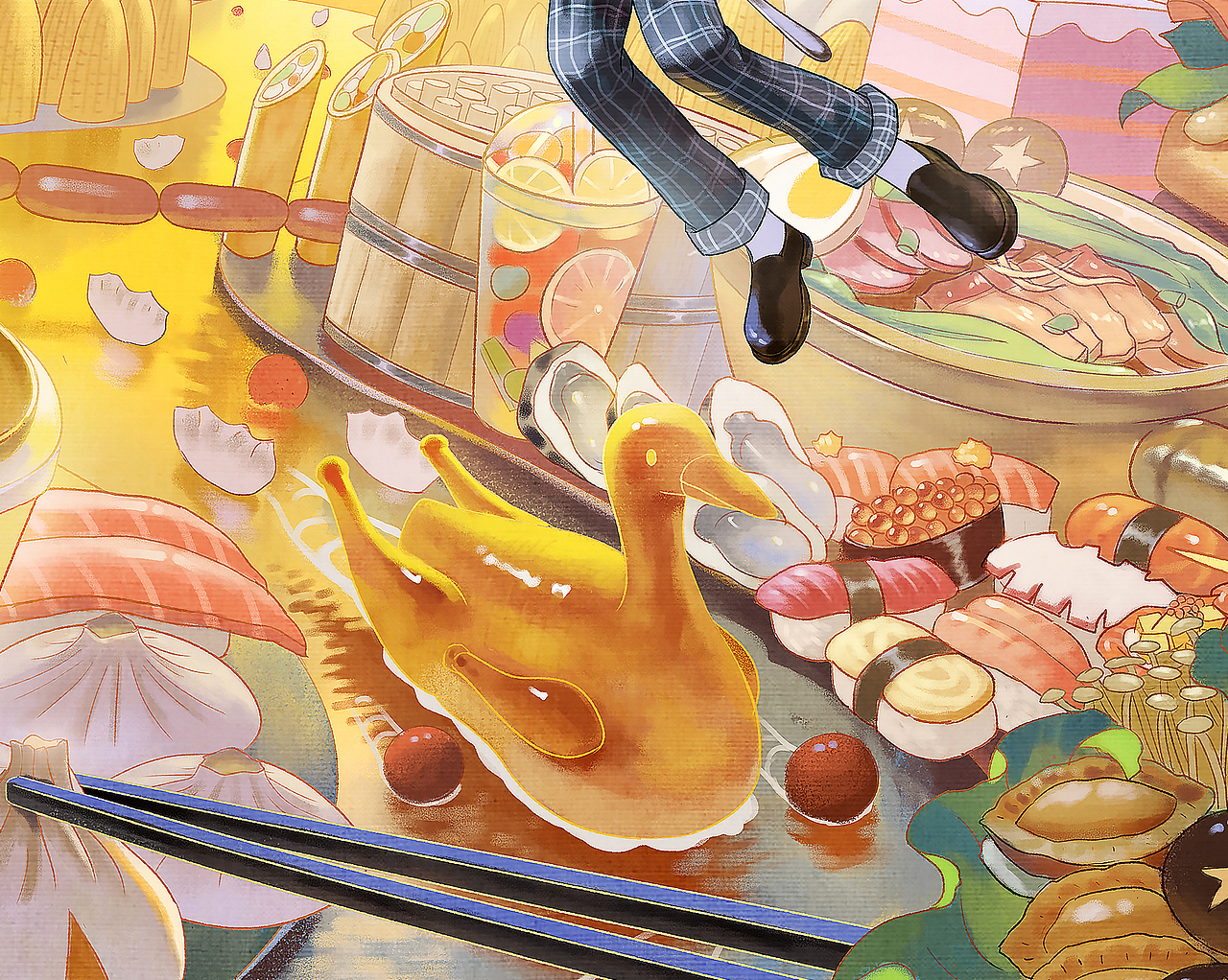 食在广州（图ZMjU2MTk5NzQ4） - 商业插画 - 站酷设计师大沥梁海强原创素材 - 站酷ZCOOL