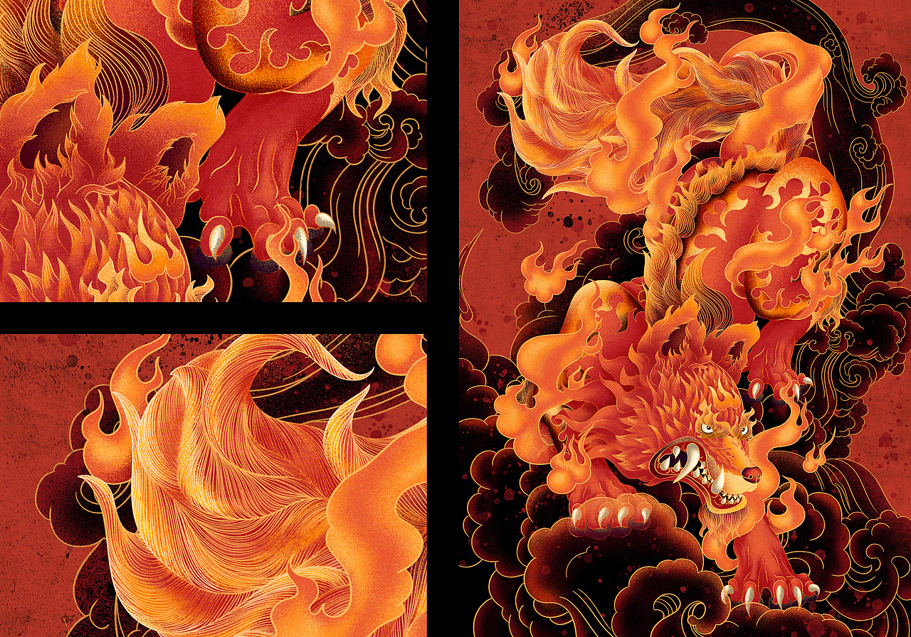 天狗贺岁|平面|海报|还是红叶_原创作品-站酷zcool