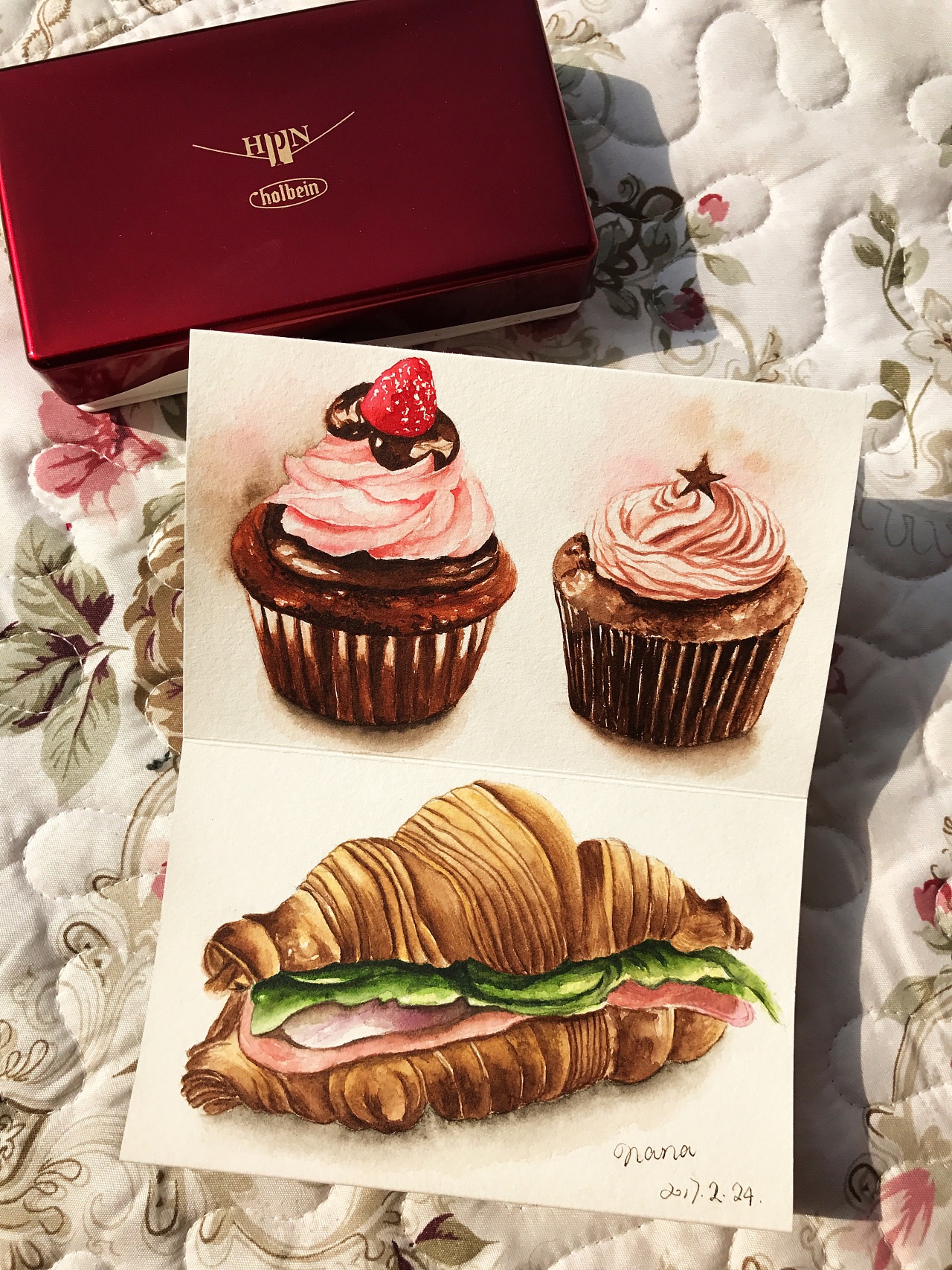 之前画的一本甜品美食水彩本, 最喜欢的